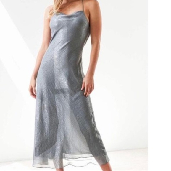 silence + noise Dresses & Skirts - NWT Urban Outfitters Silence Silver shimer Snake Print Dress fully lined. L